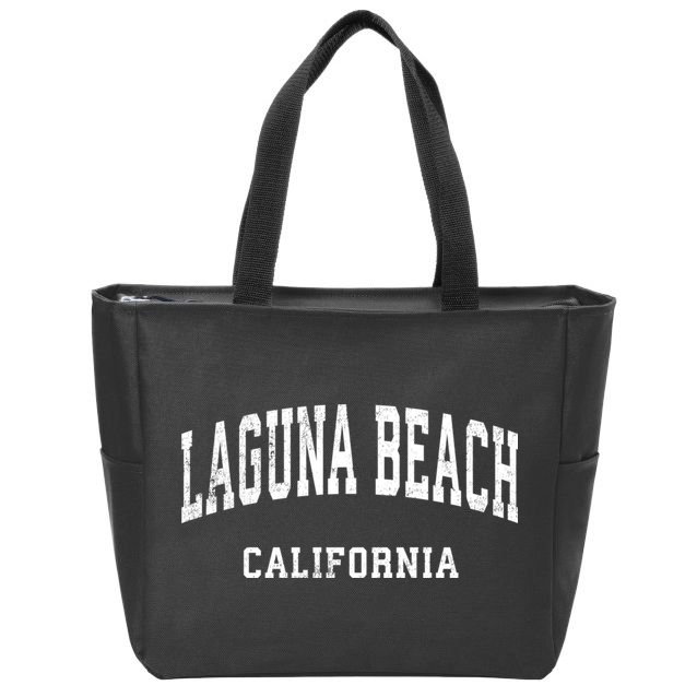 Laguna Beach California Ca Vintage Athletic Sports Design Zip Tote Bag