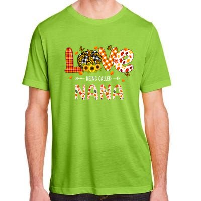 Love Being Called Nana Leopard Plaid Pumpkin Thanksgiving Gift Adult ChromaSoft Performance T-Shirt