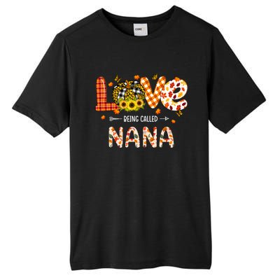 Love Being Called Nana Leopard Plaid Pumpkin Thanksgiving Gift Tall Fusion ChromaSoft Performance T-Shirt