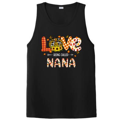 Love Being Called Nana Leopard Plaid Pumpkin Thanksgiving Gift PosiCharge Competitor Tank