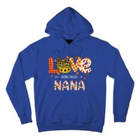 Love Being Called Nana Leopard Plaid Pumpkin Thanksgiving Gift Hoodie