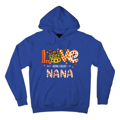 Love Being Called Nana Leopard Plaid Pumpkin Thanksgiving Gift Hoodie