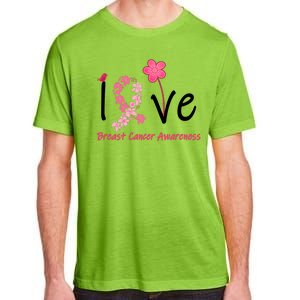 Love Breast Cancer Awareness Flower Ribbon Adult ChromaSoft Performance T-Shirt