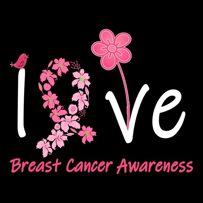 Love Breast Cancer Awareness Flower Ribbon Bucket Hat