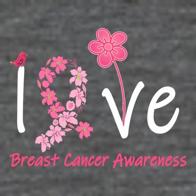 Love Breast Cancer Awareness Flower Ribbon T-Shirt