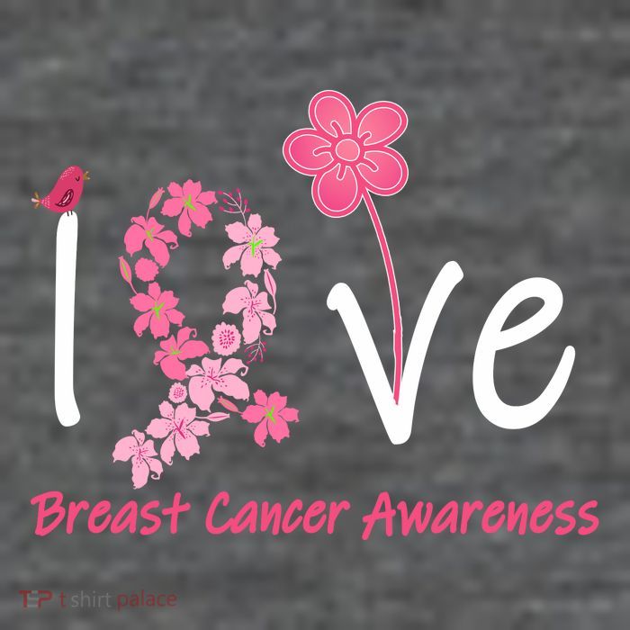 Love Breast Cancer Awareness Flower Ribbon T-Shirt