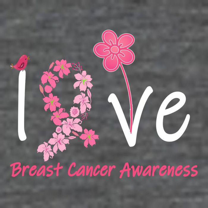 Love Breast Cancer Awareness Flower Ribbon Backpack