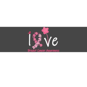 Love Breast Cancer Awareness Flower Ribbon Bumper Sticker