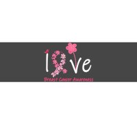 Love Breast Cancer Awareness Flower Ribbon Bumper Sticker