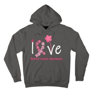 Love Breast Cancer Awareness Flower Ribbon Tall Hoodie