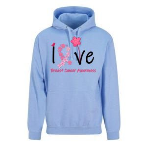 Love Breast Cancer Awareness Flower Ribbon Unisex Surf Hoodie