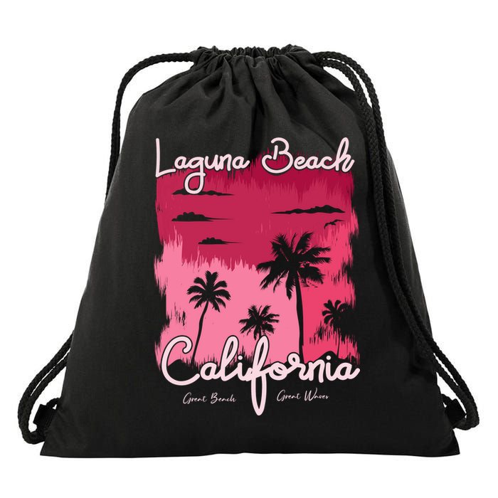 Laguna Beach California Drawstring Bag
