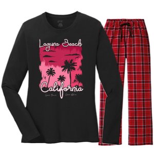 Laguna Beach California Women's Long Sleeve Flannel Pajama Set 