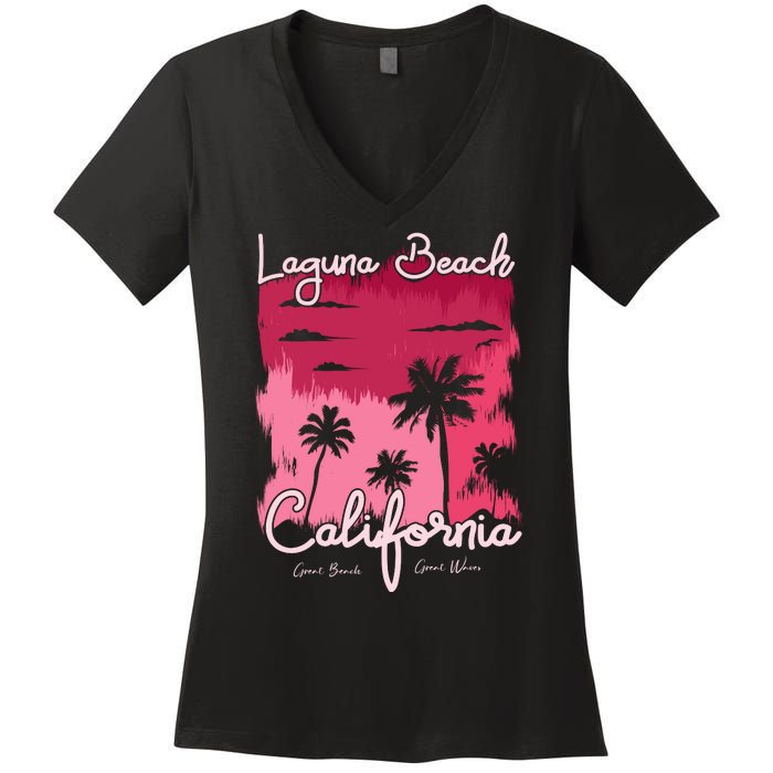 Laguna Beach California Women's V-Neck T-Shirt