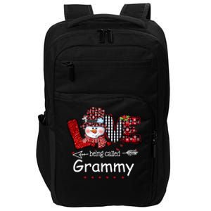 Love Being Called Grammy Snow Christmas Red Plaid Xmas Funny Gift Impact Tech Backpack