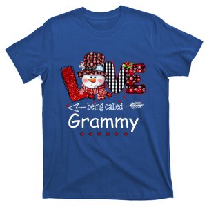 Love Being Called Grammy Snow Christmas Red Plaid Xmas Funny Gift T-Shirt