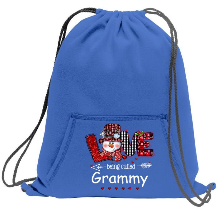 Love Being Called Grammy Snow Christmas Red Plaid Xmas Funny Gift Sweatshirt Cinch Pack Bag