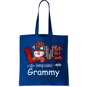 Love Being Called Grammy Snow Christmas Red Plaid Xmas Funny Gift Tote Bag