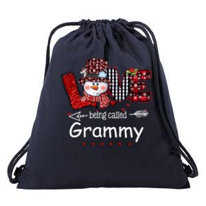 Love Being Called Grammy Snow Christmas Red Plaid Xmas Funny Gift Drawstring Bag