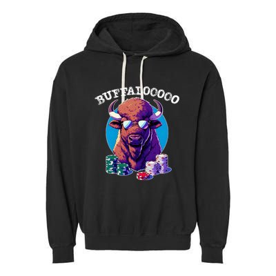 Lucky Buffalo Casino Slot Machine Buffalooooo Gambling Garment-Dyed Fleece Hoodie