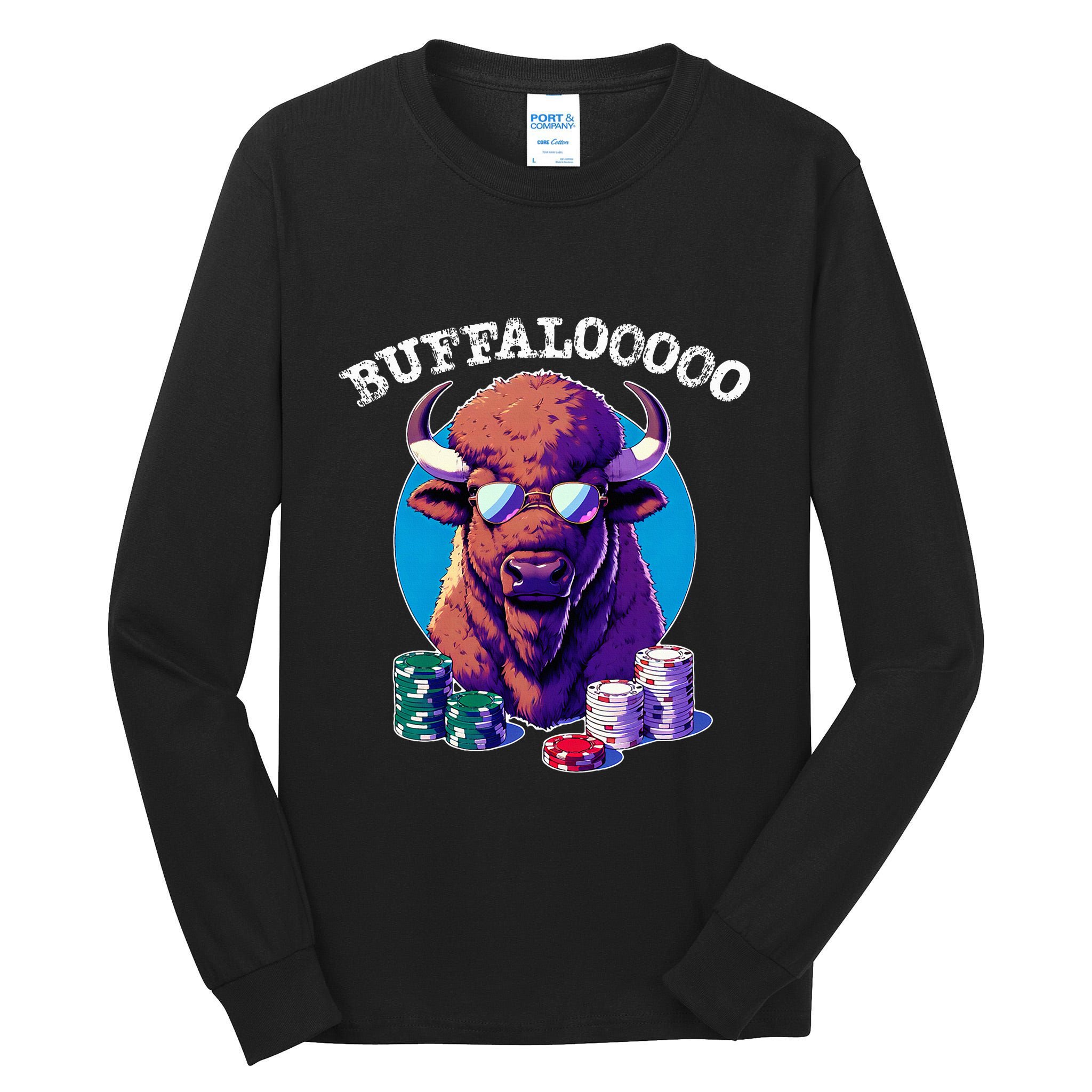 Lucky Buffalo Casino Slot Machine Buffalooooo Gambling Tall Long Sleeve T-Shirt