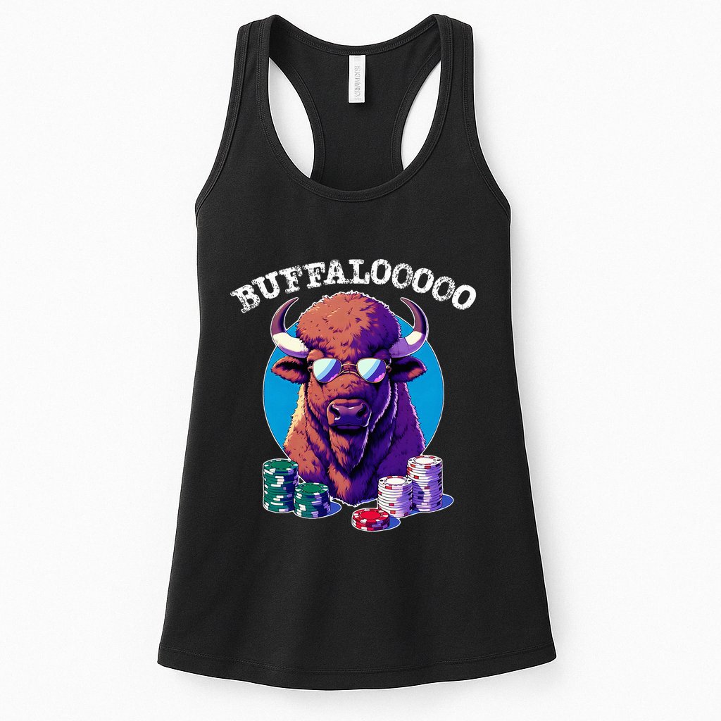 Lucky Buffalo Casino Slot Machine Buffalooooo Gambling Womens Tank Top