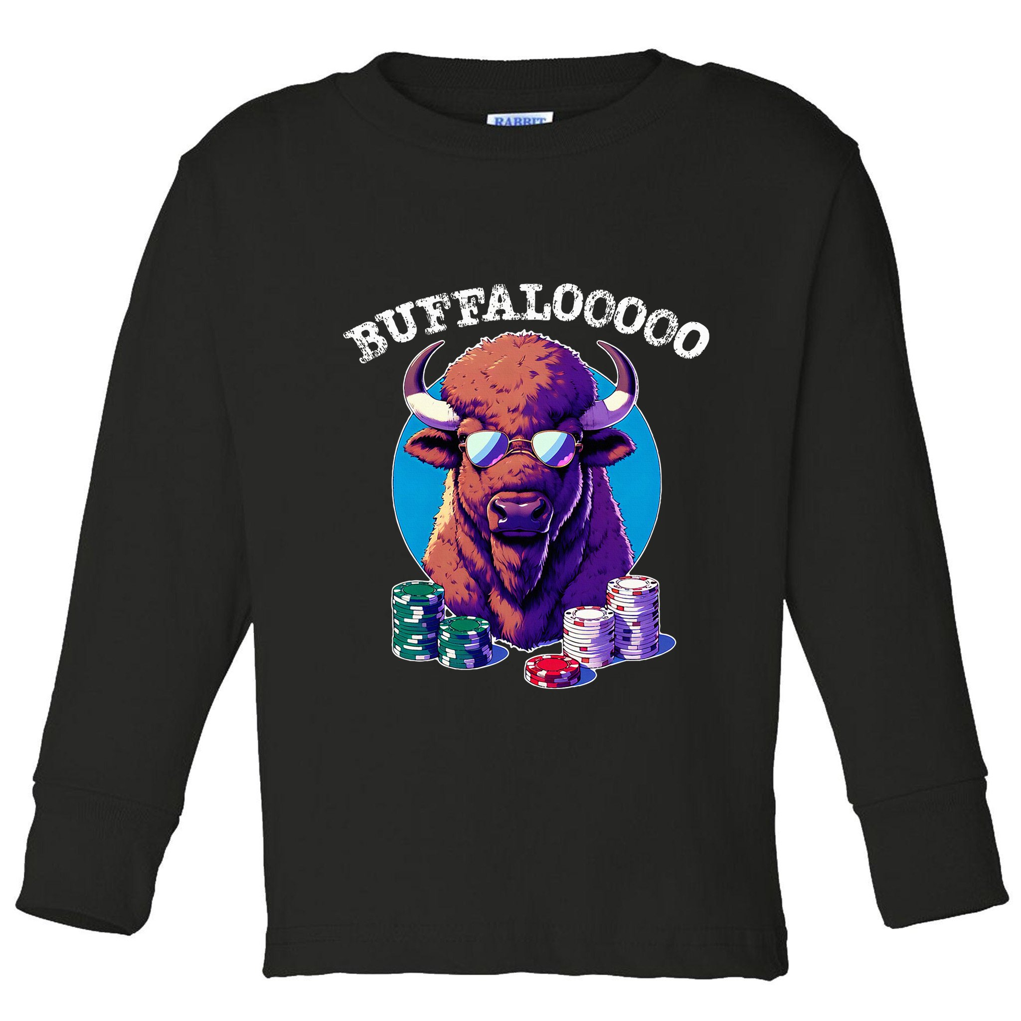 Lucky Buffalo Casino Slot Machine Buffalooooo Gambling Toddler Long Sleeve Shirt
