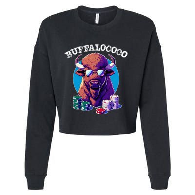 Lucky Buffalo Casino Slot Machine Buffalooooo Gambling Cropped Pullover Crew