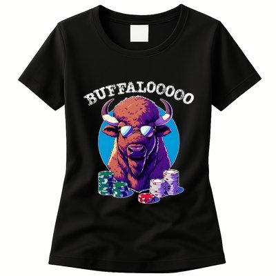 Lucky Buffalo Casino Slot Machine Buffalooooo Gambling Womens T-Shirt