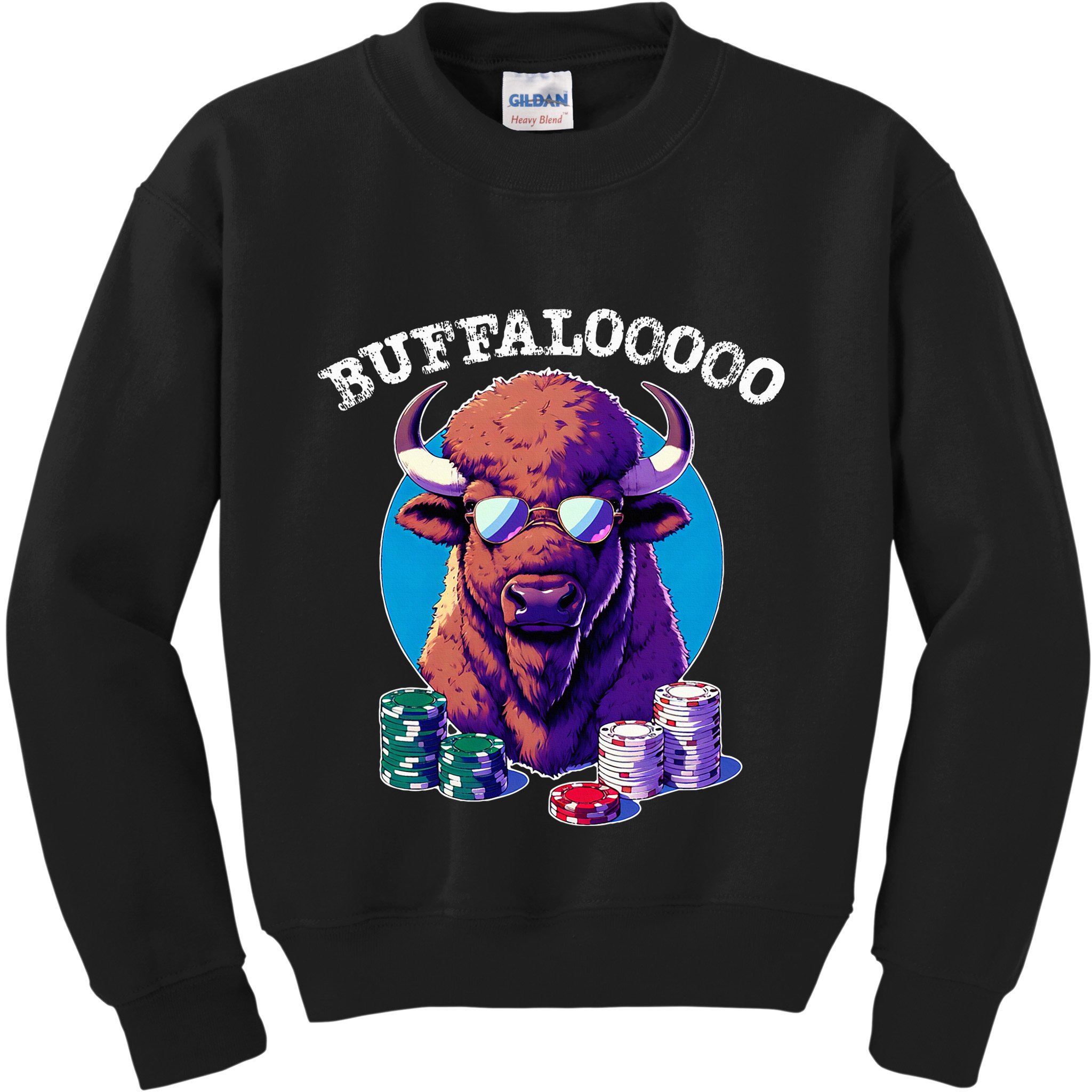 Lucky Buffalo Casino Slot Machine Buffalooooo Gambling Kids Sweatshirt