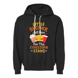 Little Brother Concession Stand Softball Baseball Snacks Garment-Dyed Fleece Hoodie