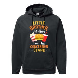 Little Brother Concession Stand Softball Baseball Snacks Performance Fleece Hoodie