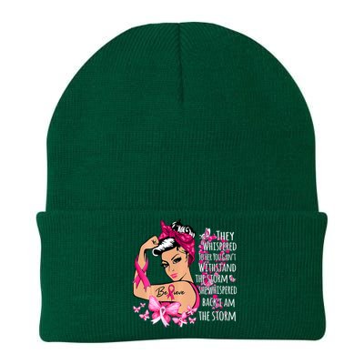 Leapard Breast Cancer Awareness Warrior Support Believe Knit Cap Winter Beanie