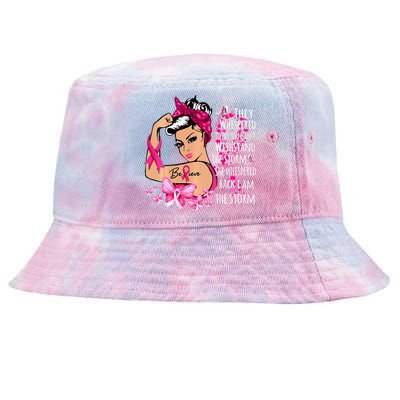 Leapard Breast Cancer Awareness Warrior Support Believe Tie-Dyed Bucket Hat