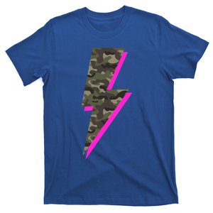 Lightning Bolt Camo Hot Pink Camouflage Graphic Print Gift T-Shirt