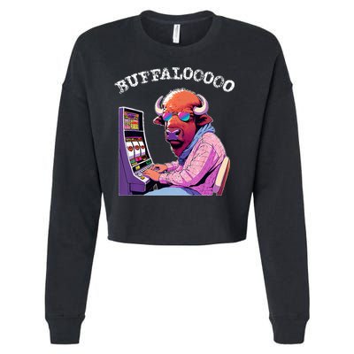 Lucky Buffalo Casino Slot Machine Buffalooooo Gambling Cropped Pullover Crew