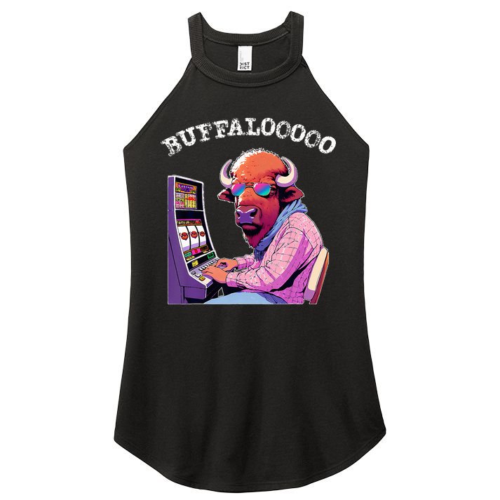 Lucky Buffalo Casino Slot Machine Buffalooooo Gambling Women's Perfect Tri Rocker Tank
