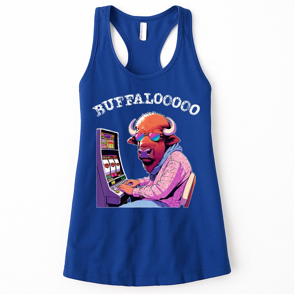 Lucky Buffalo Casino Slot Machine Buffalooooo Gambling Womens Tank Top