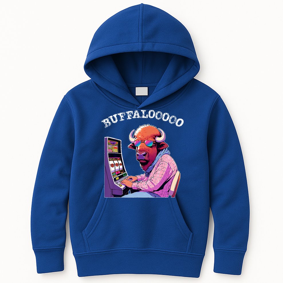 Lucky Buffalo Casino Slot Machine Buffalooooo Gambling Kids Hoodie