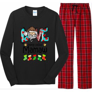 Love Being Called Mamaw Santa Claus Funny Christmas Funny Gift Long Sleeve Pajama Set