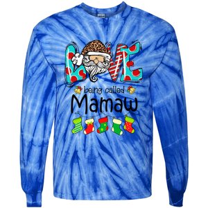 Love Being Called Mamaw Santa Claus Funny Christmas Funny Gift Tie-Dye Long Sleeve Shirt