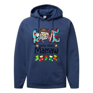 Love Being Called Mamaw Santa Claus Funny Christmas Funny Gift Performance Fleece Hoodie