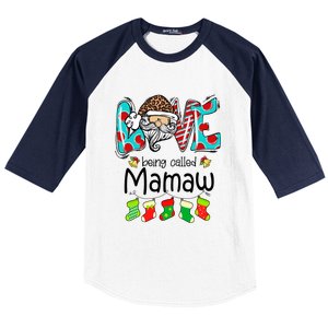 Love Being Called Mamaw Santa Claus Funny Christmas Funny Gift Baseball Sleeve Shirt