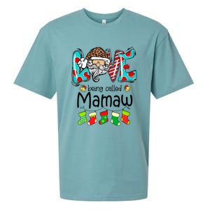 Love Being Called Mamaw Santa Claus Funny Christmas Funny Gift Sueded Cloud Jersey T-Shirt