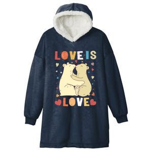 Love Bear Couple Meaningful Gift Love Is Love Meaningful Gift Cuddly Bears Gift Hooded Wearable Blanket