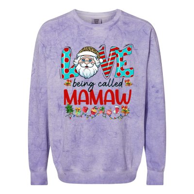 Love Being Called Mamaw Santa Claus Family Christmas Cute Gift Colorblast Crewneck Sweatshirt