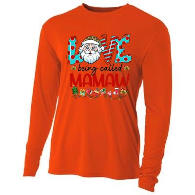 Love Being Called Mamaw Santa Claus Family Christmas Cute Gift Cooling Performance Long Sleeve Crew