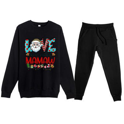 Love Being Called Mamaw Santa Claus Family Christmas Cute Gift Premium Crewneck Sweatsuit Set