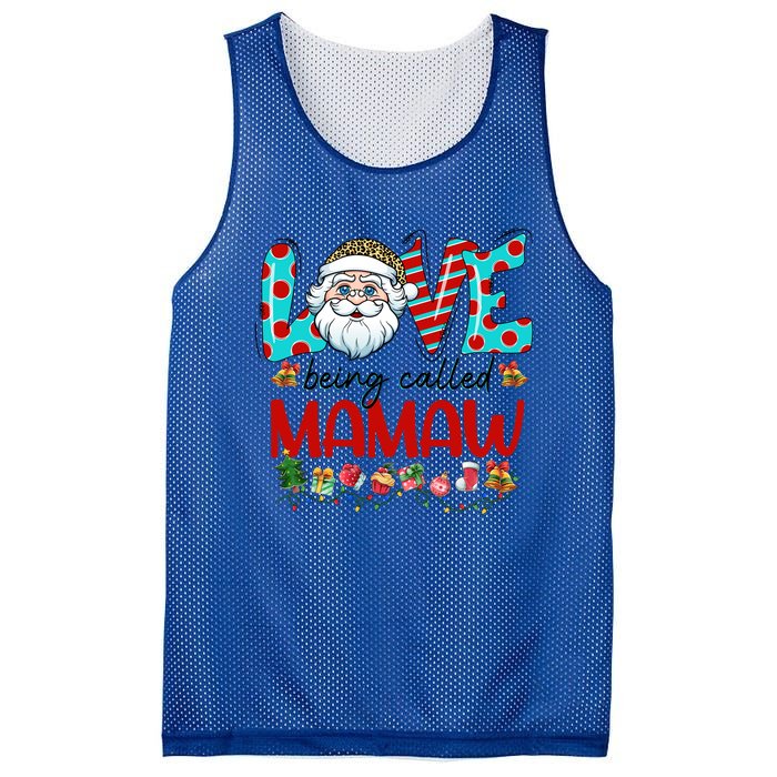 Love Being Called Mamaw Santa Claus Family Christmas Cute Gift Mesh Reversible Basketball Jersey Tank