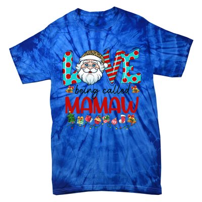 Love Being Called Mamaw Santa Claus Family Christmas Cute Gift Tie-Dye T-Shirt